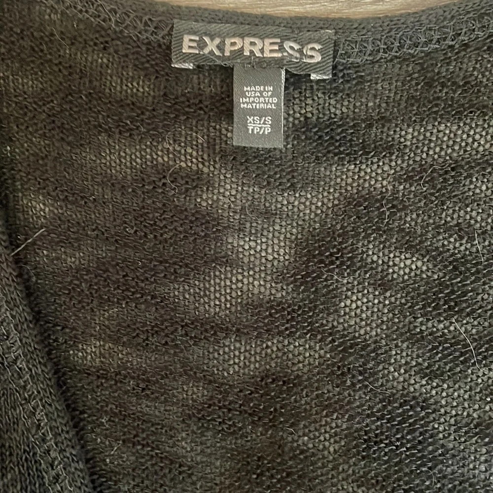 Express Black high low sheer, peek a boo side top, dress,cover, V neck,XS - Picture 6 of 12